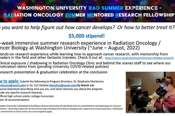 Cancer biology offers RAD Summer experience