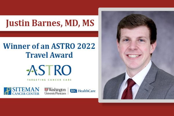 Barnes wins travel award for ASTRO 2022