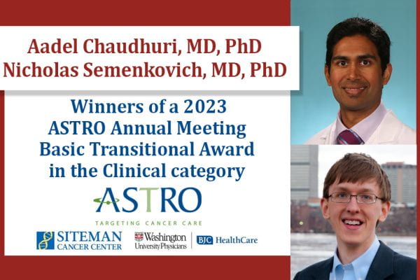 Chaudhuri and Semenkovich receive ASTRO award